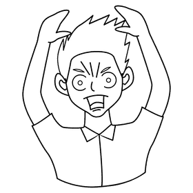 Emotion shock black and white clipart