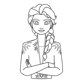 Frozen Elsa black and white clipart