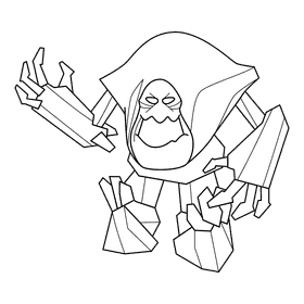Frozen Ice Giant black and white clipart