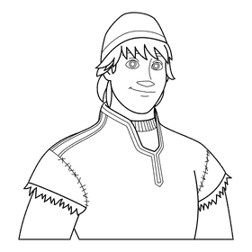 Frozen Kristoff black and white clipart