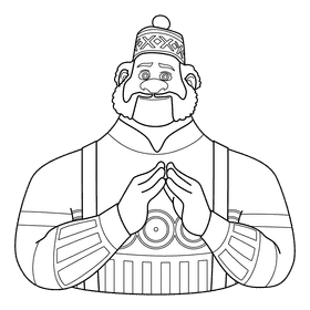 Frozen Oaken black and white clipart