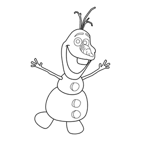 Frozen Olaf black and white clipart