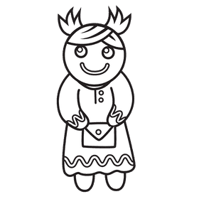 Gingerbread Daughter black and white clipart
