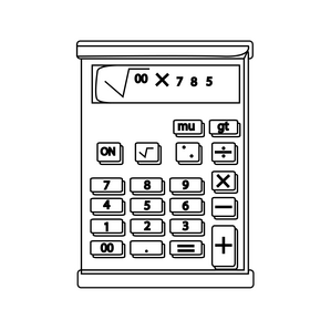 Calculator drawing black and white clipart free download