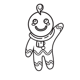 Gingerbread Son black and white clipart