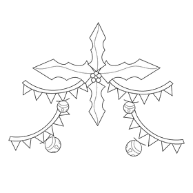 Jingle bells decoration black and white clipart