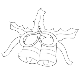 Jingle bells holly bells black and white clipart