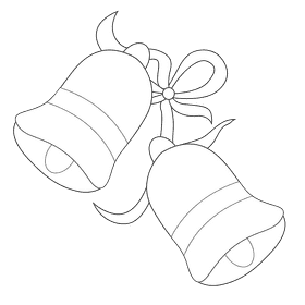 Jingle bells ornament black and white clipart