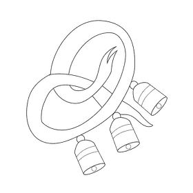 Jingle bells triple black and white clipart