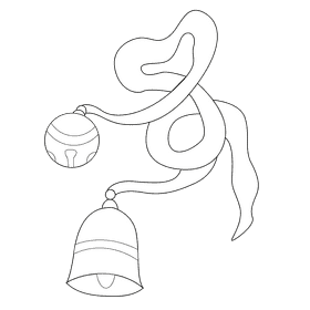 Jingle bells two side black and white clipart