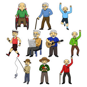 Oldman vector Set vector