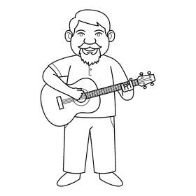 Oldman Music black and white clipart