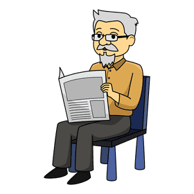 Oldman Reading clipart