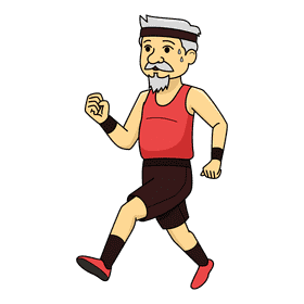 Oldman Running clipart