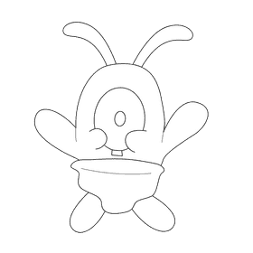 Plankton baby black and white clipart