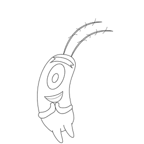 Plankton excites black and white clipart