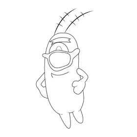 Plankton glasses black and white clipart