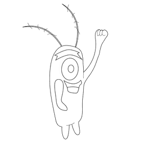 Plankton hype black and white clipart