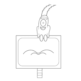 Plankton karen black and white clipart