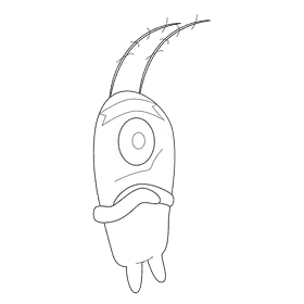 Plankton proud black and white clipart