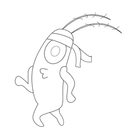 Plankton run black and white clipart
