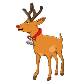 Rudolph bell necklace clipart