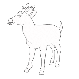 Rudolph eat black and white clipart
