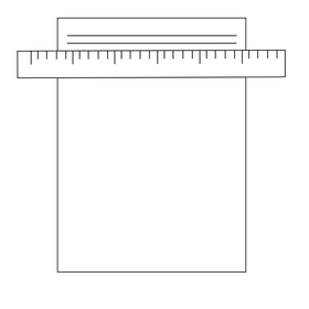 Ruler and paper drawing black and white clipart