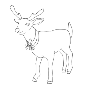 Rudolph holly necklace black and white clipart