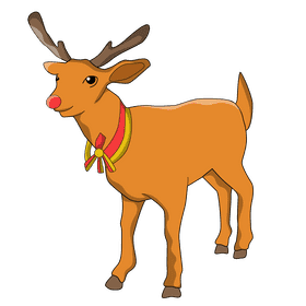 Rudolph holly necklace clipart