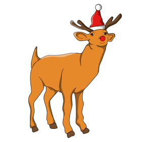 Rudolph santa hat clipart