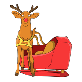 Rudolph sleigh clipart