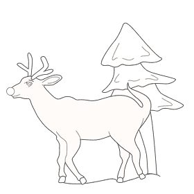Rudolph snow black and white clipart