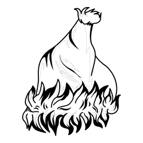 Santa fur black and white clipart