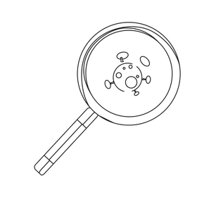 Magnifying glass drawing black and white clipart