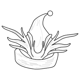 Santa rudolph black and white clipart
