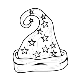 Santa star black and white clipart