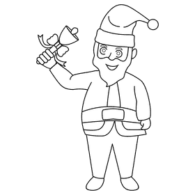 Santa claus bell black and white clipart