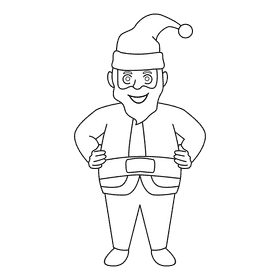 Santa claus confident black and white clipart