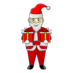 Santa claus double gift clipart