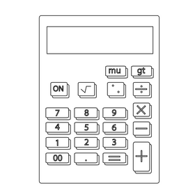 Calculator drawing black and white clipart