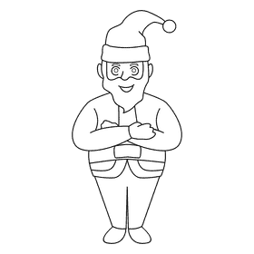 Santa claus stay black and white clipart
