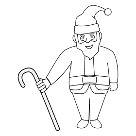Santa claus sweet black and white clipart