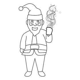 Santa claus wonder black and white clipart