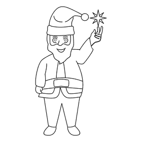 Santa claus xmas black and white clipart