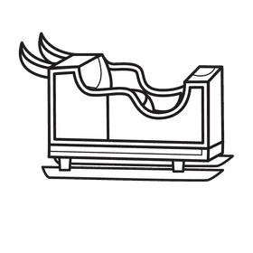 Sleigh Horn black and white clipart