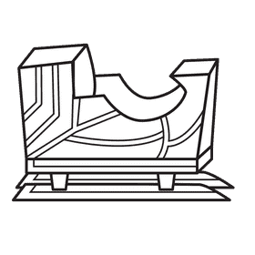 Sleigh Line black and white clipart