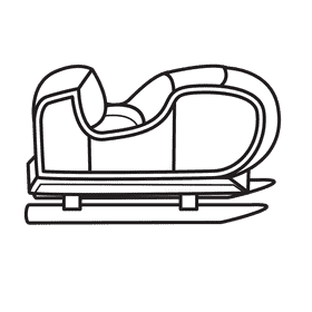 Sleigh Minimalist black and white clipart