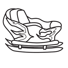 Sleigh Race black and white clipart