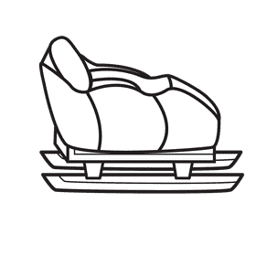 Sleigh Simple black and white clipart